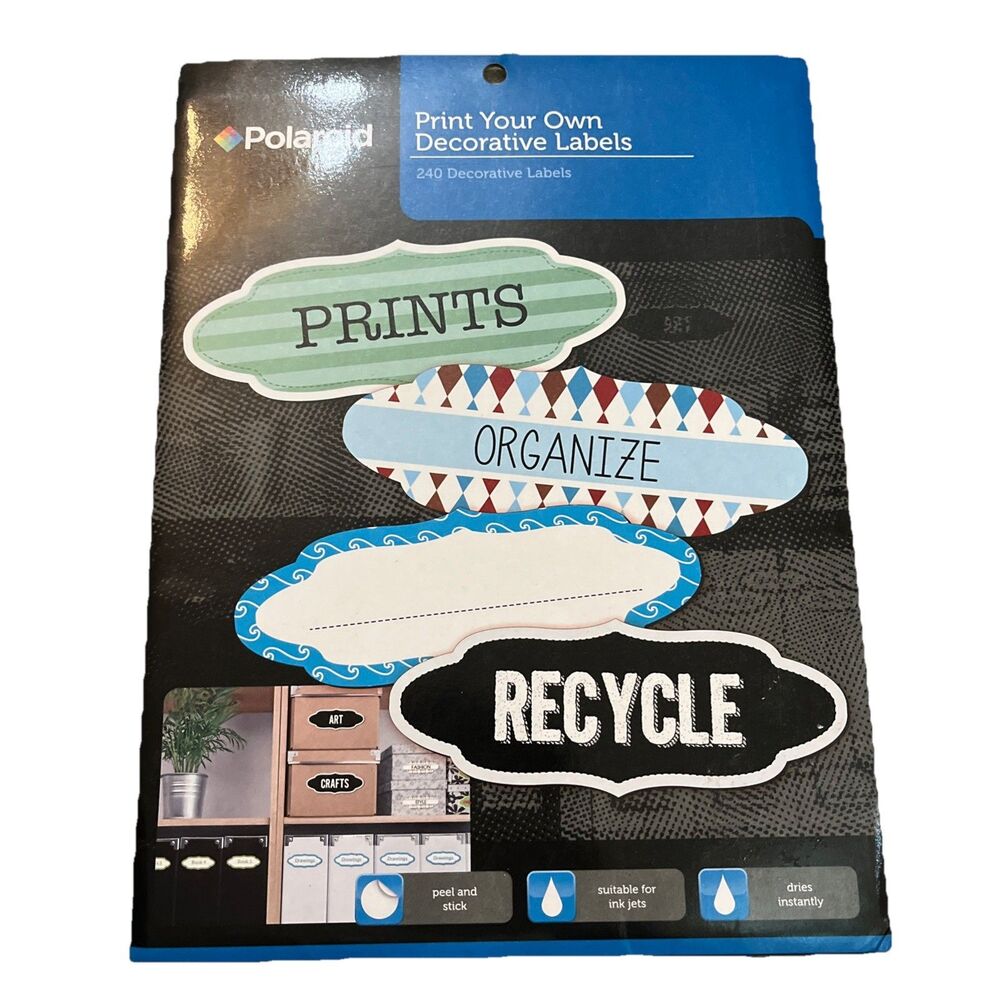 Polaroid : Print Your Own 240 Ct General Use Decorative Labels (Factory Sealed)
